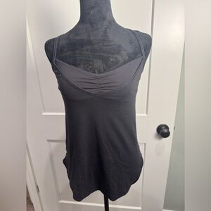 Lululemon Roll Out Black Workout Bra Yoga Tank Top Shirt Sz 6